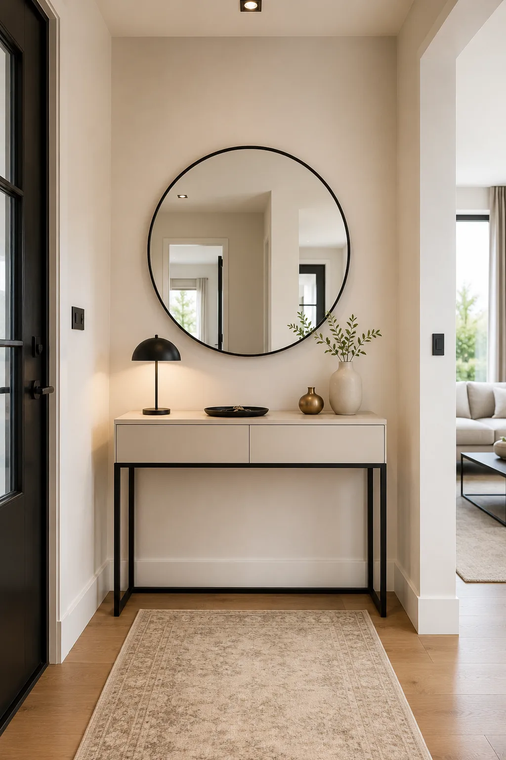 Small Entryway Ideas With Tall Closed Shoe Storage Cabinet