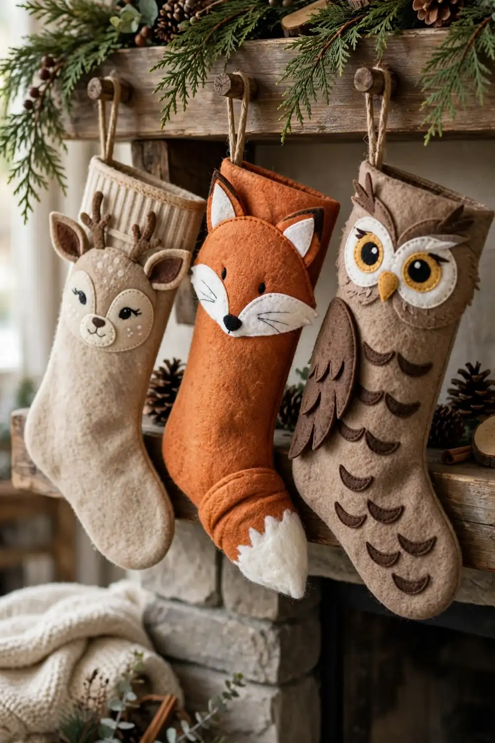 Woodland Animal Christmas Stocking Decor Ideas Woodland animal christmas stocking decor ideas with deer and fox designs