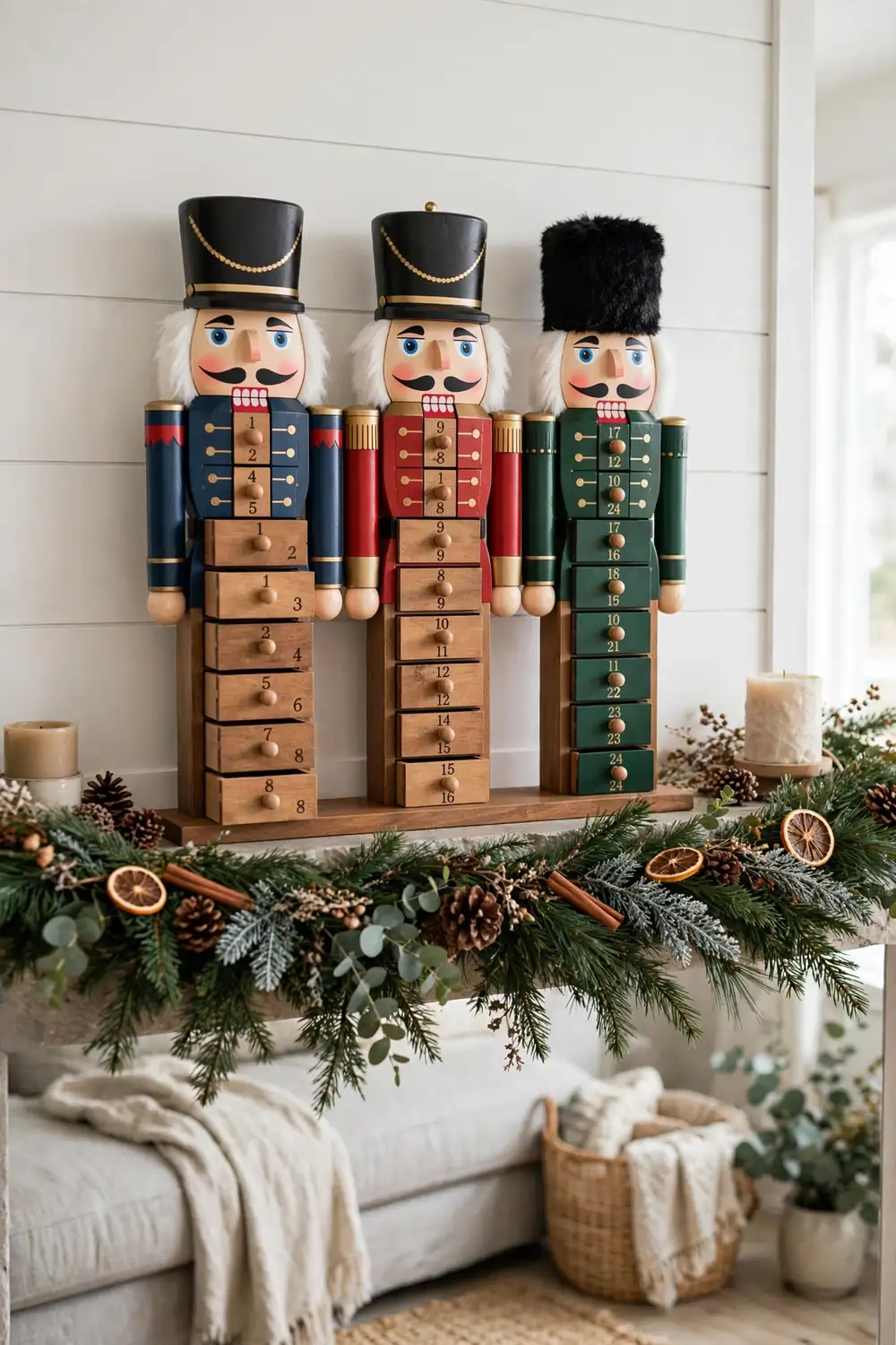 Nutcracker Advent Calendar Wooden nutcracker soldier advent calendar with numbered drawers