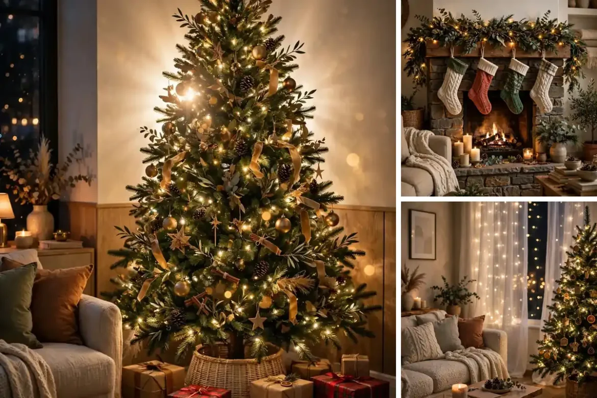 Christmas living room ideas collage