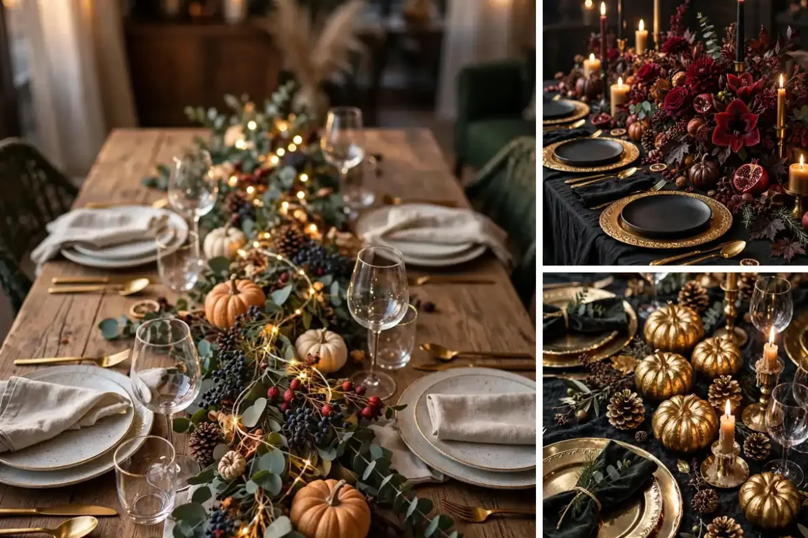 Thanksgiving tablescape ideas collage